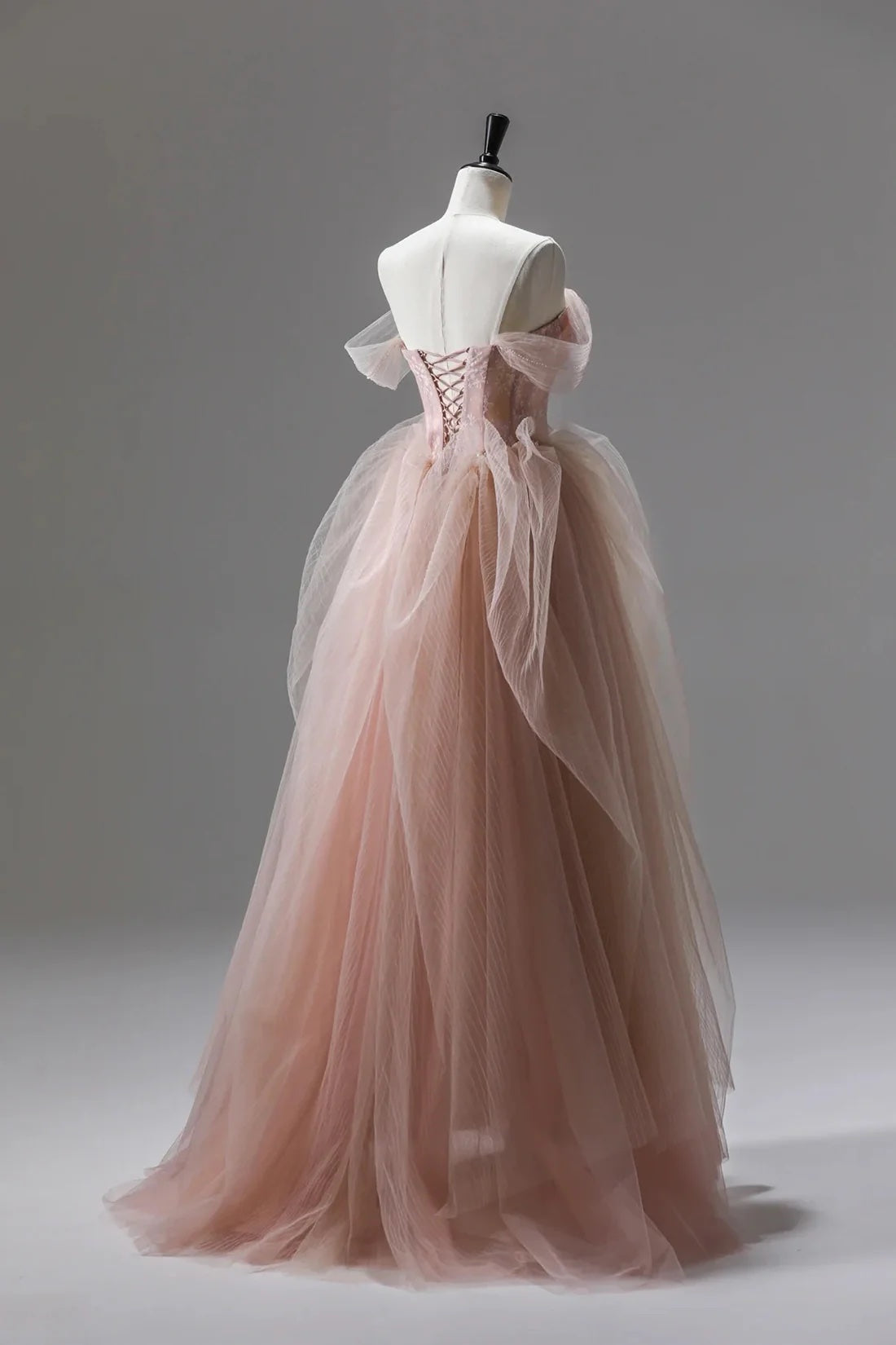 Charming Pink Dancing Prom Dress A-Line Princess Tulle Floor Length Formal Dress
