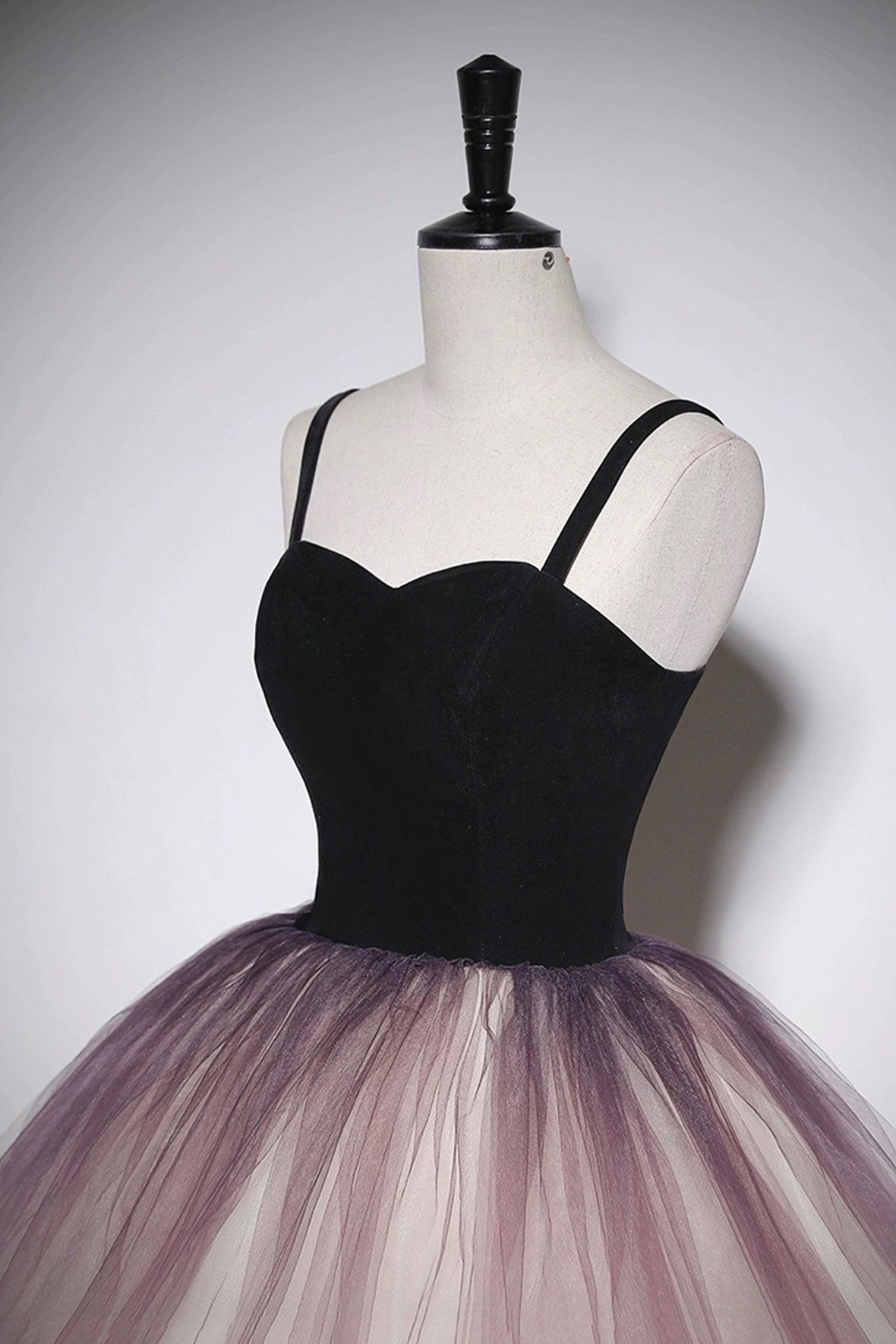 Pretty Sweetheart Neck Ombre Tulle Prom Dresses Princess Strapless Floor-Length Formal Dresses
