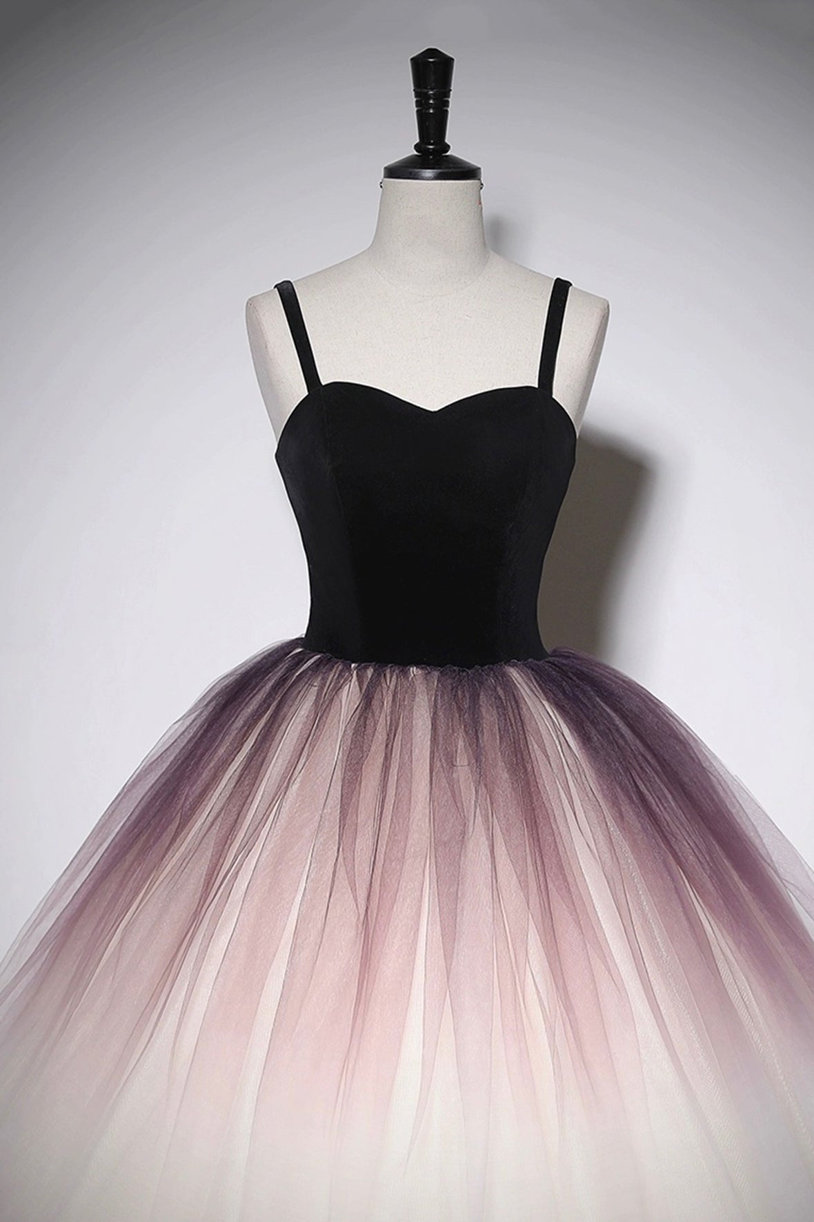 Pretty Sweetheart Neck Ombre Tulle Prom Dresses Princess Strapless Floor-Length Formal Dresses