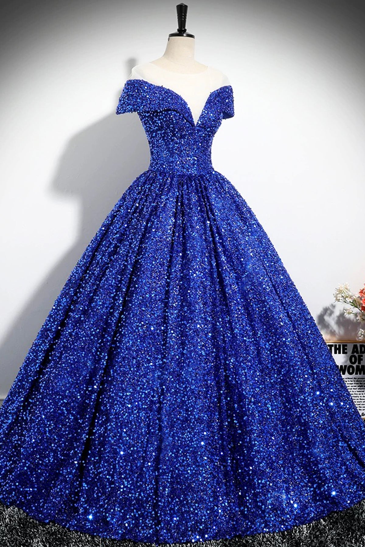 Blue/Red Princess Dress A-Line Sequins Floor Length Occasion Formal Dress