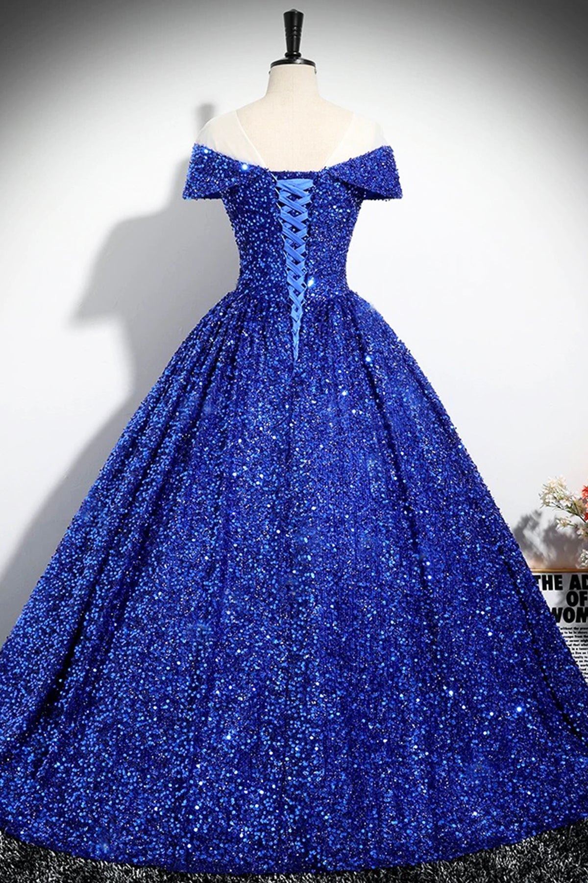 Blue/Red Princess Dress A-Line Sequins Floor Length Occasion Formal Dress