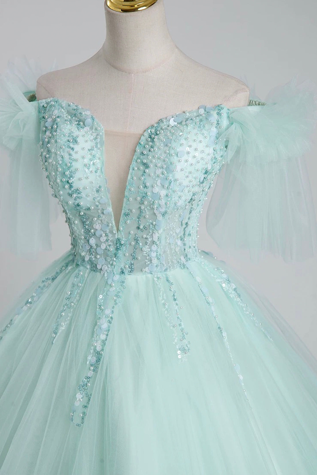 Ball Gown A-Line Corset Light Green Ruffles Ruffles Prom Princess Dress Sweet 16 Dress